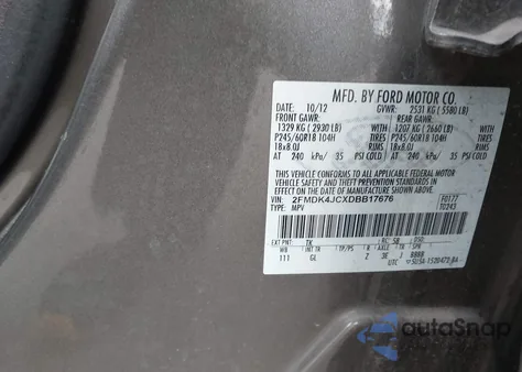 2013 Ford Edge Sel z USA, uszkodzony, nr VIN 2FMDK4JCXDBB17676